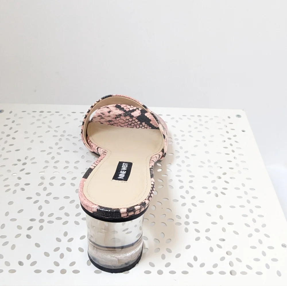 Nine west pink snakeskin sandals - Picture 5 of 16